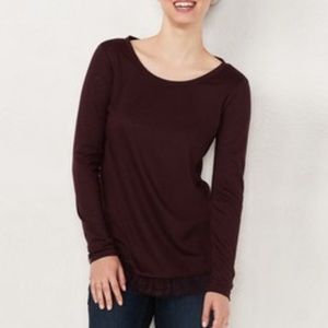 LC Lauren Conrad Lace Trim Tunic